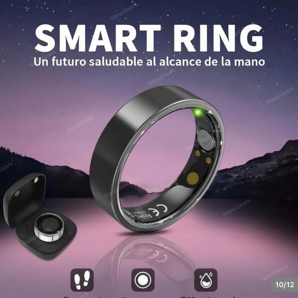 Smart Sleep Tracking Ring - Black size 8​​​ - Picture 4 of 8
